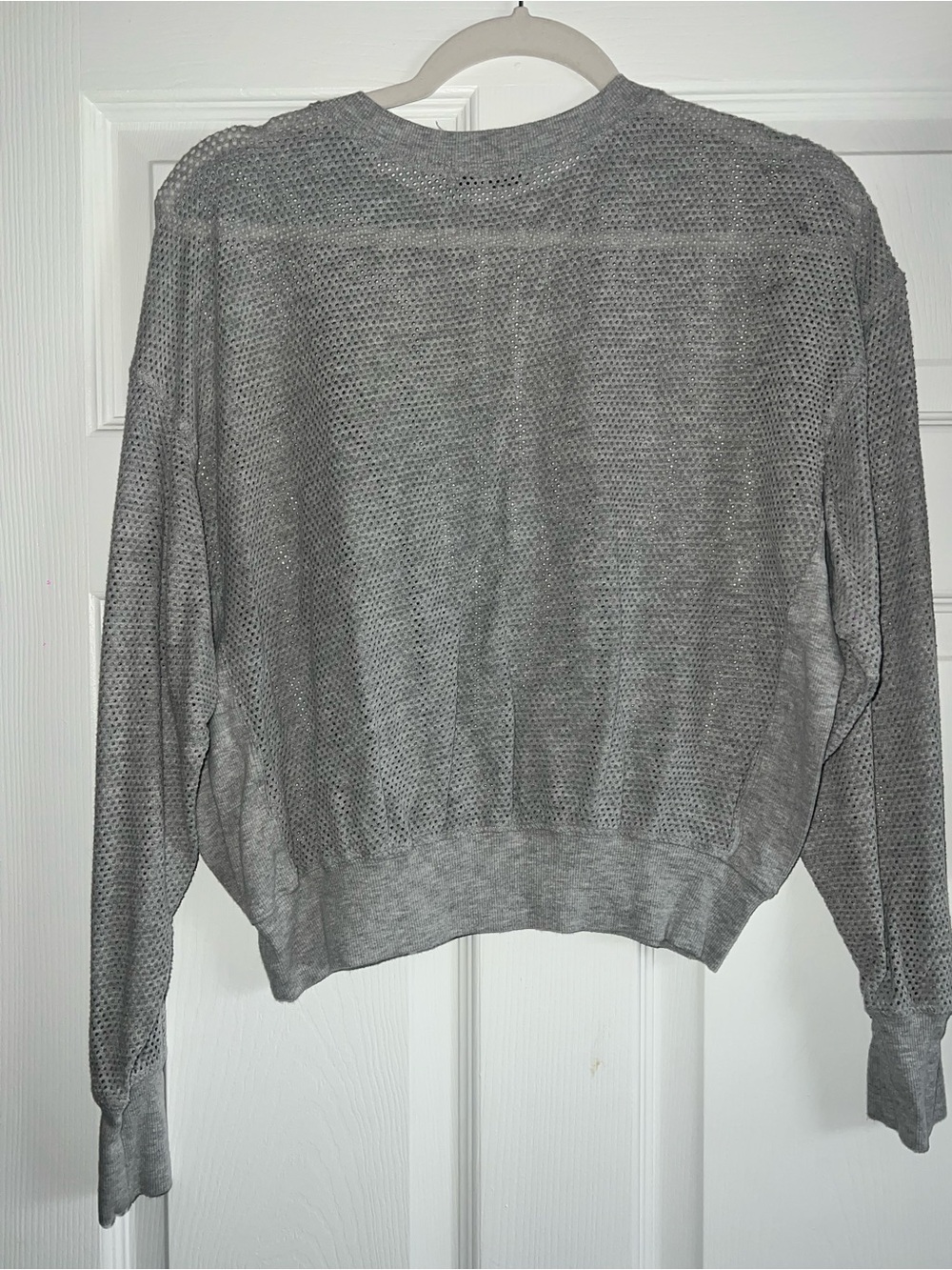 Michael Stars Grey Lightweight Open Knit Crewneck Sweater